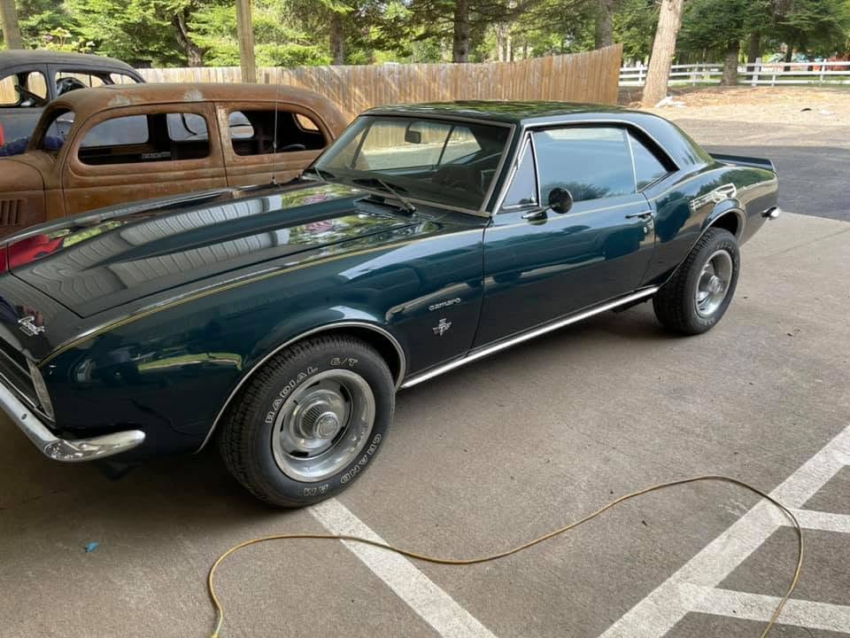 Freshly painted classic muscle car