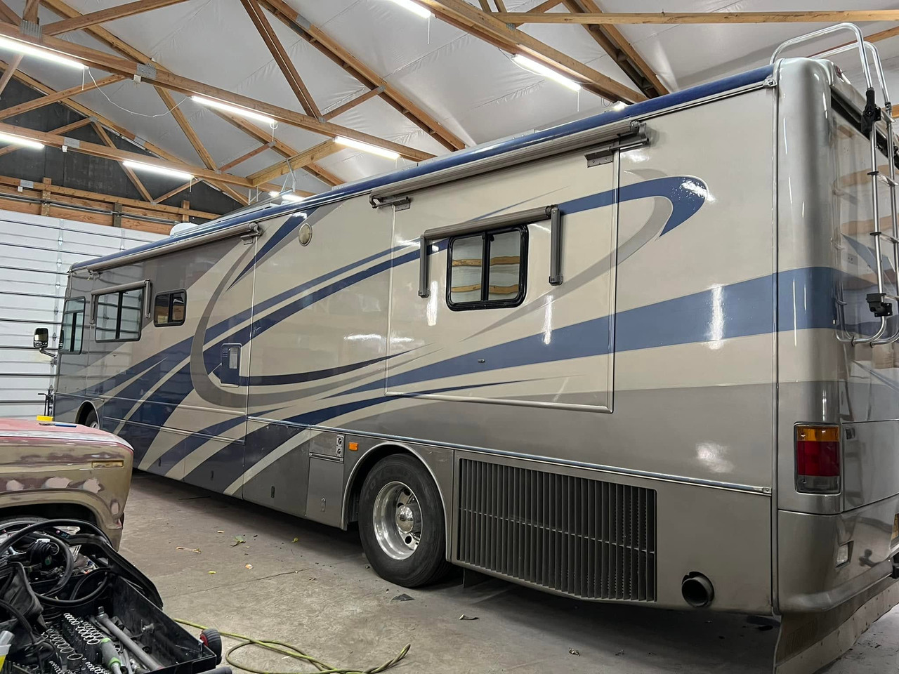RV with a custom repaint and graphics